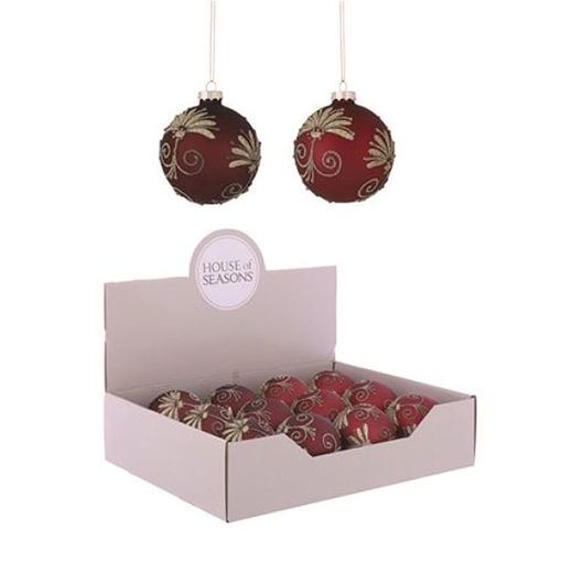 Picture of Ornament Balls - 2 Assorted Display Box - Red 8cm