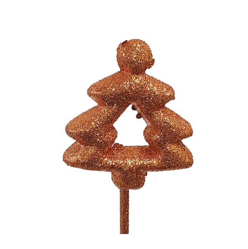 Picture of Christmas Tree on Stick - Copper with Glitter