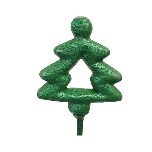 Picture of Christmas Tree on Stick - Metallic Green with Glitter