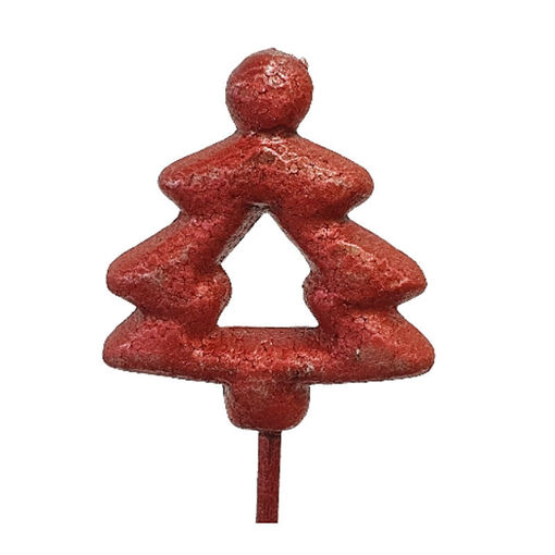 Picture of Christmas Tree on Stick - Metallic Red with Glitter