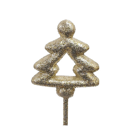 Picture of Christmas Tree on Stick - Platinum with Glitter