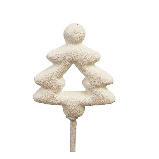 Picture of Christmas Tree on Stick - White with Glitter
