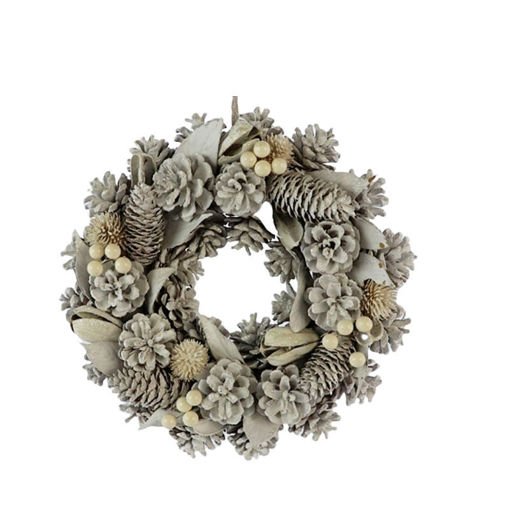 Picture of Wreath - Christmas Infuse - White with snow -  d30cm x h9cm