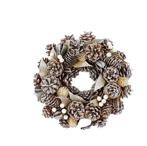 Picture of Wreath - Christmas Infuse - Natural with snow -  d30cm x h10cm