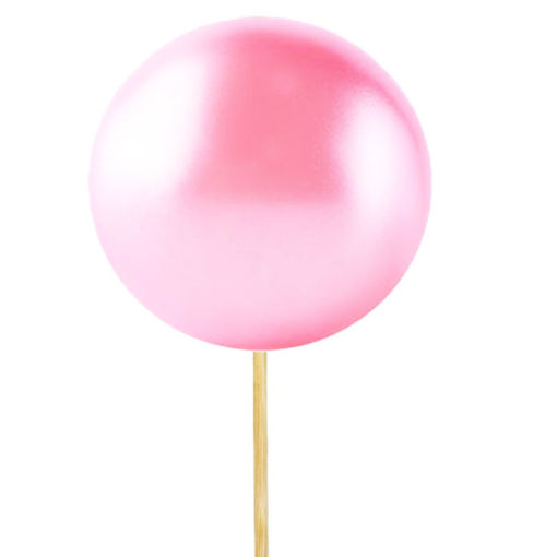 Picture of Bauble on stick Pick - Baby Pink