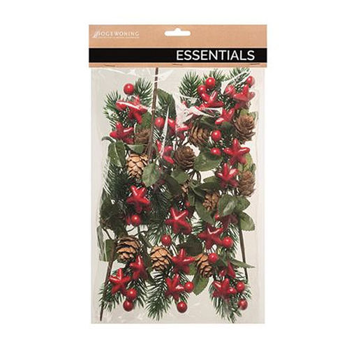 Picture of Pick Pinecone Star & Berry 12pcs 17cm