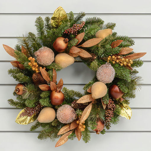 Picture of Bronze & Gold Fruit Wreath | 24"