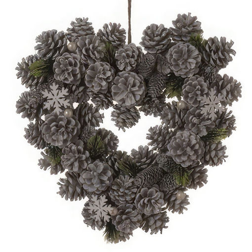 Picture of Heart Pinecone Wreath | Snowflake | 36cm