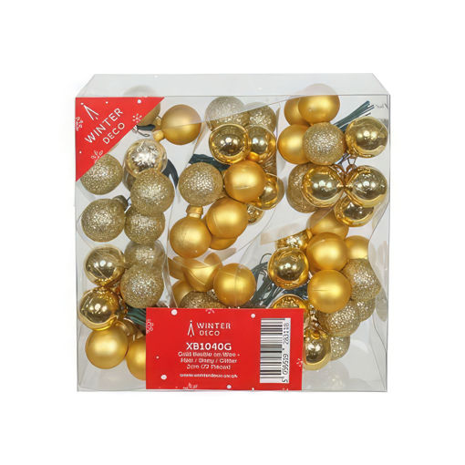 Picture of Bauble on Wire | Gold | 72pcs | 2cm
