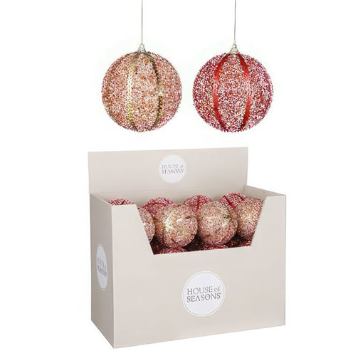 Picture of Bauble Unbreakable | Red Assorted Display | 10cm