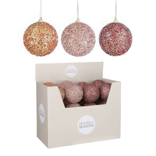 Picture of Bauble Unbreakable | Orange Red Assorted | 8cm