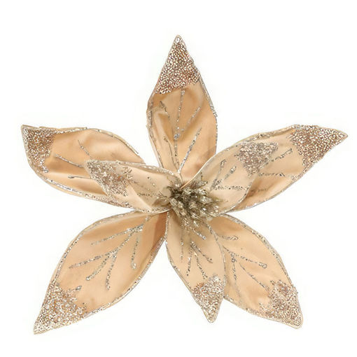 Picture of Poinsettia gold & Frosting with clip