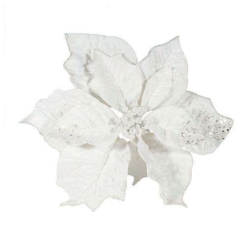 Picture of Poinsettia White Velvet with clip