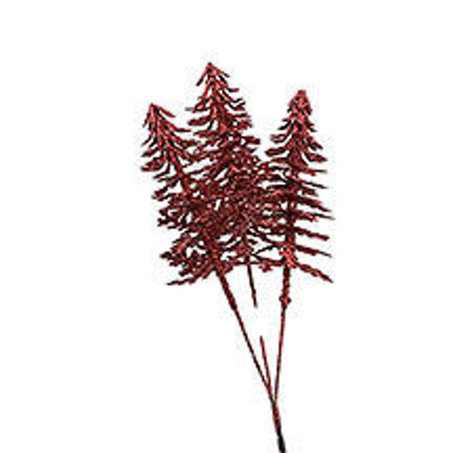 Picture of Picks Pine Tree Red Glitter 26cm