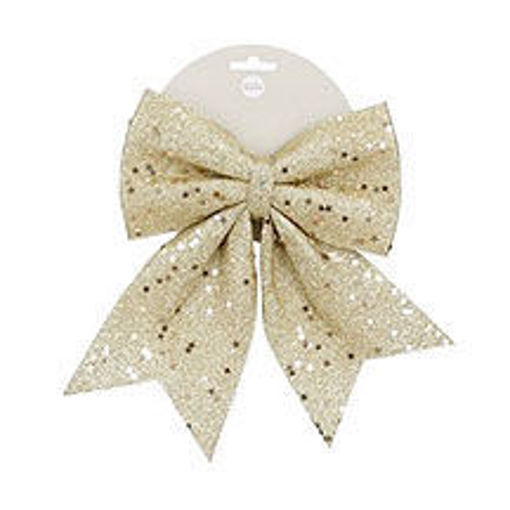 Picture of Bow Champagne  with Stars Fabric 20cm x 24cm