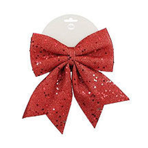 Picture of Bow Red  with Stars Fabric 20cm x 24cm