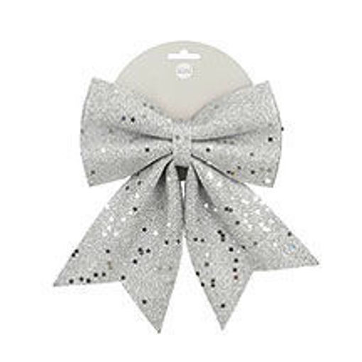 Picture of Bow Silver with Stars Fabric 20cm x 24cm