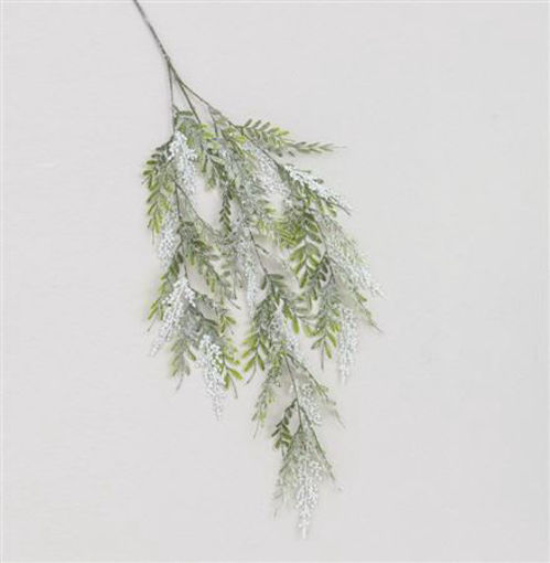 Picture of 116cm Frosted Leaf & Berry Spray