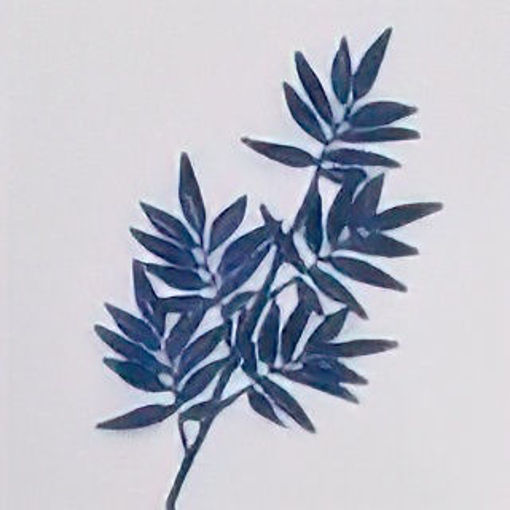 Picture of Glitter Leaf Spray | Blue | 80cm