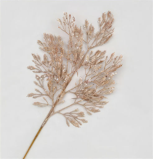 Picture of Glitter Leaf Spray | Rose Gold | 66cm